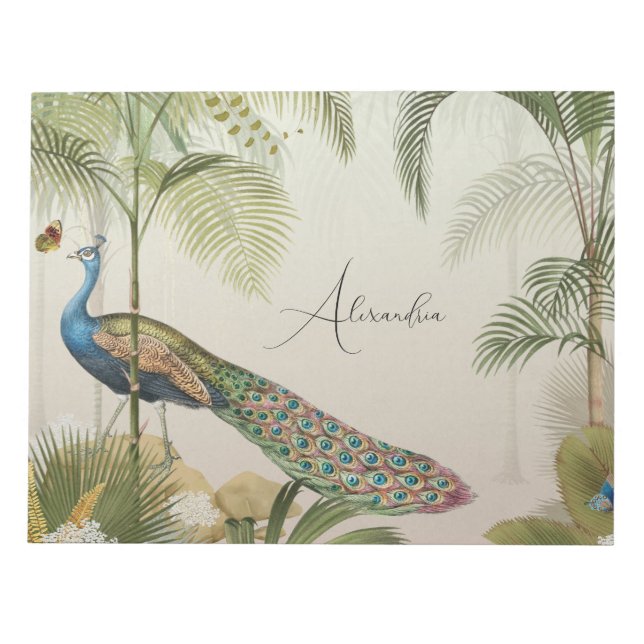 Bloc-note Personnaliser Peacock avec papillons (Devant)