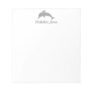 Bloc-note Personnalized grey dolphin animal design notepad