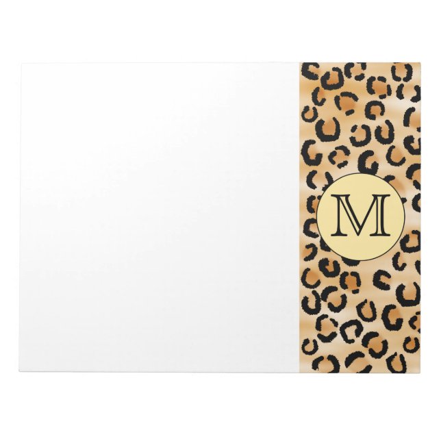 Bloc-note Personnalized Monogram Leopard Print Pattern (Devant)