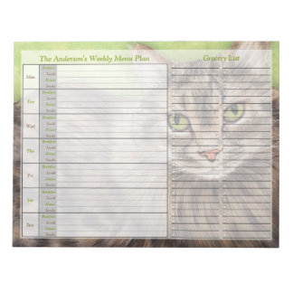 Bloc-note Pet Cat Hebdomadaire Personnalisé Menu Plan Bloc-n