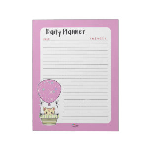 Bloc-note Petit agenda quotidien Kitty rose ligné