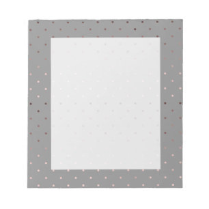 Bloc-note petit faux rose or gris pois motif