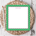 Bloc-note Petite Dots Pink and Green Personalized<br><div class="desc">This cute notepad features tiny polka dots and your custom text.  Use the template form to add your information.  Change the font and color by choosing the "customize further" option.</div>