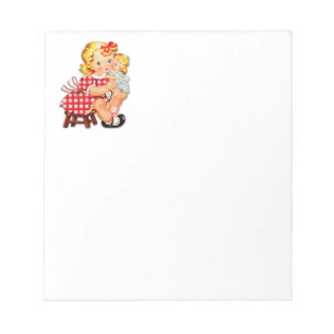 Bloc-note Petite fille rétro vintage poupée enfant