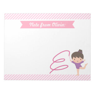 Bloc-note Petite gymnastique mignonne de fille et de ruban