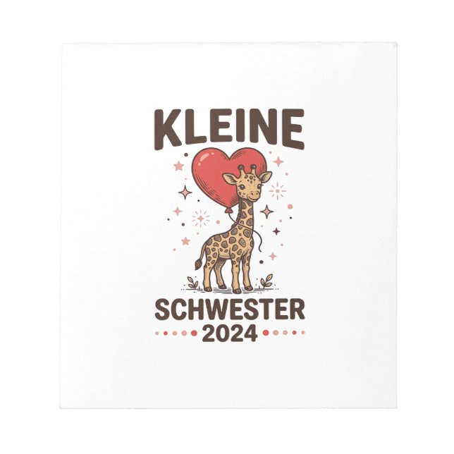 Bloc-note Petite sœur 2024 Conception de sœur girafe mignonn (Devant)