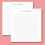 Bloc-note Petites lignes blanches noires classiques<br><div class="desc">Ce bloc-notes de lignes horizontales est simple et classique. Il est parfait pour un usage personnel,  professionnel ou scolaire.</div>