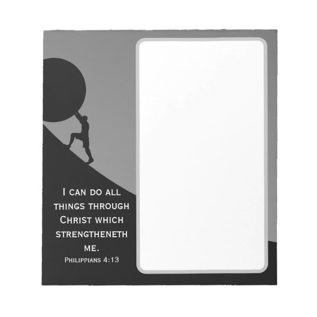 Bloc-note Philippiens 4:13 KJV Bible Verse Pierre géante (Devant)