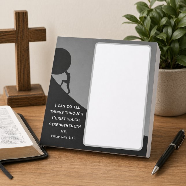 Bloc-note Philippiens 4:13 verset de la Bible KJV en pierre  (Créateur téléchargé)