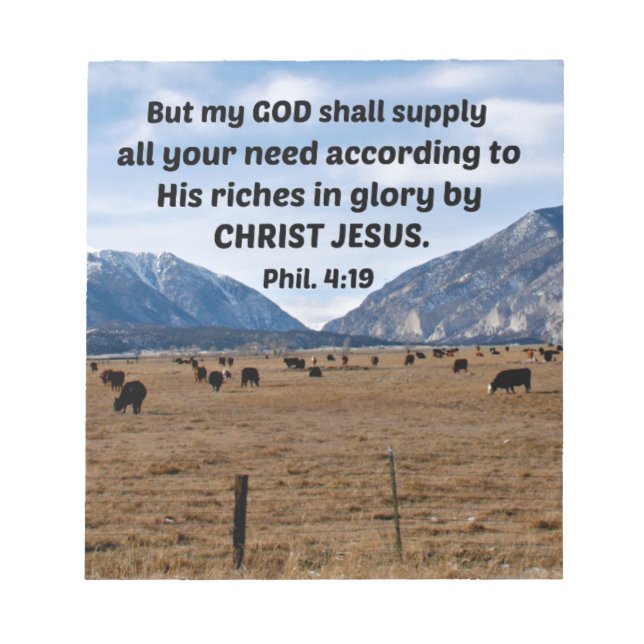 Bloc-note Philippiens 4:19 (Devant)