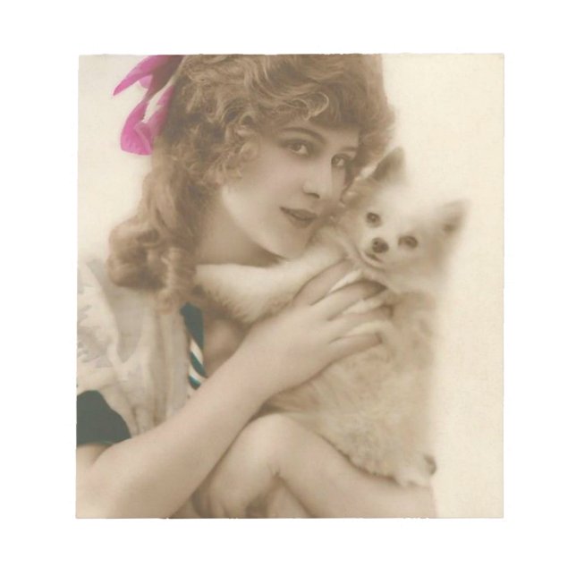 Bloc-note Photo antique Victorian Woman and Dog (Devant)