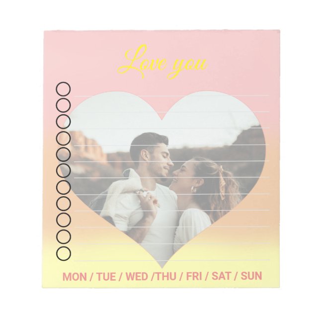 Bloc-note Photo Coeur Romantique Lever du soleil (Devant)