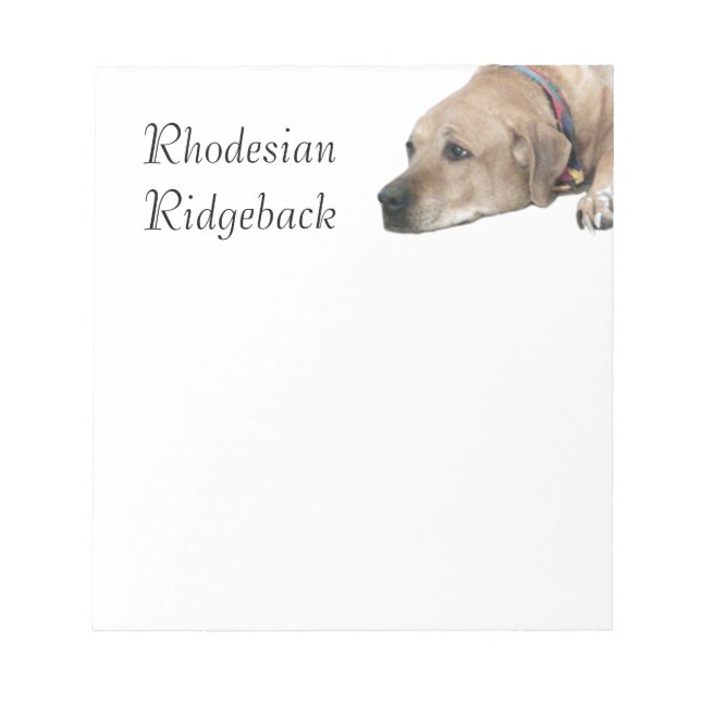 Bloc-note Photo de chien Rhodesian Ridgeback (Devant)