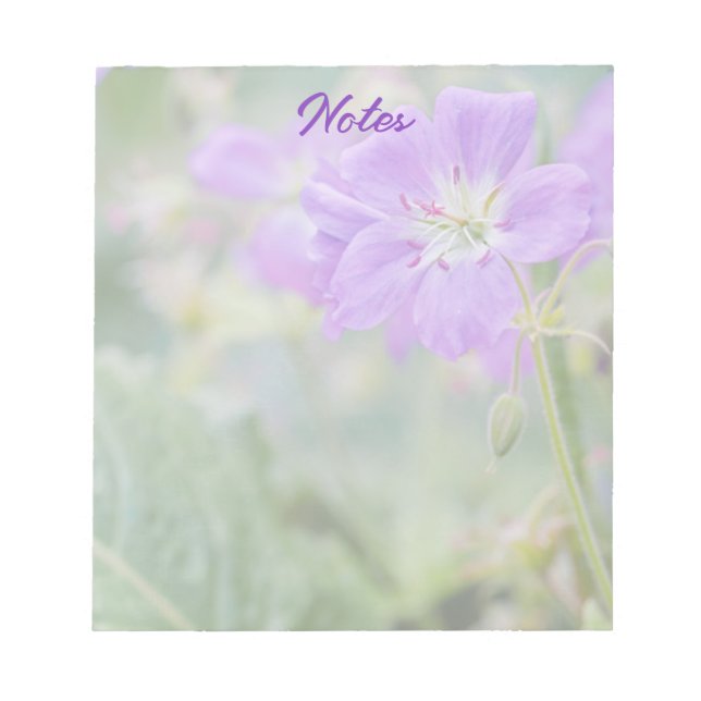 Bloc-note Photo de géranium sauvage fleur de lilas botanique (Devant)