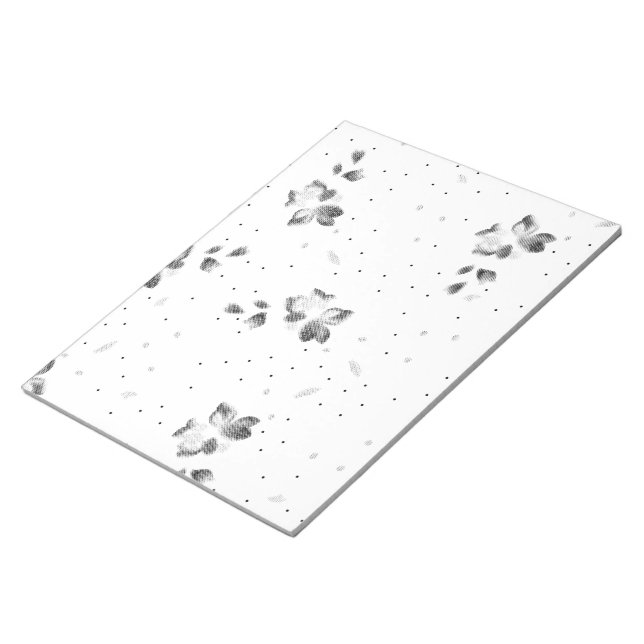 Bloc-note photo en noir et blanc d'un tas de points (Incliné)