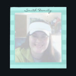 Bloc-note Photo Nom de famille personnalisé<br><div class="desc">Un carré téléchargé. Facile à utiliser modèle. Entrez simplement votre nom de famille pour en faire votre propre nom. Design Color Stripe avec d'autres couleurs disponibles. Idéal pour les bureaux personnalisés,  l'école ou la papeterie personnelle.</div>