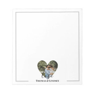 Bloc-note Photo personnelle Heart Frame Modern Calligraphy