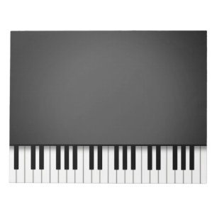 Bloc-note Piano Clavier amusant Noir 8.5x11 Musique