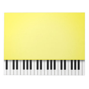 Bloc-note Piano Clavier Lumineux Jaune 8.5x11 Musique