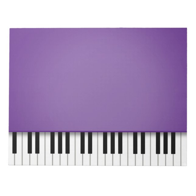 Bloc-note Piano Clavier Plaisant Violet 8.5x11 Musique (Devant)
