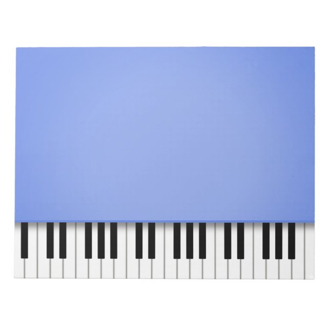 Bloc-note Piano Keyboard Fun Blue 8.5x11 Musique (Devant)