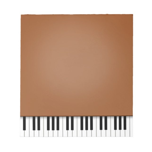 Bloc-note Piano Keyboard Fun Brown 5.5x6 Music (Devant)