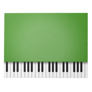 Bloc-note Piano Keyboard Fun Green 8.5x11 Musique