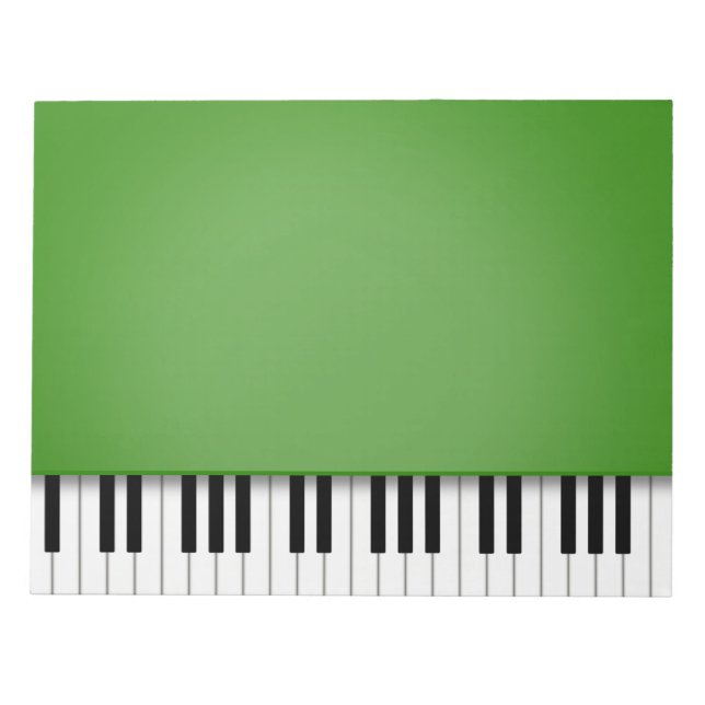 Bloc-note Piano Keyboard Fun Green 8.5x11 Musique (Devant)