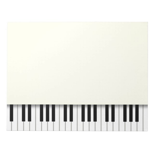 Bloc-note Piano Keyboard Fun Ivory 8.5x11 Musique (Devant)