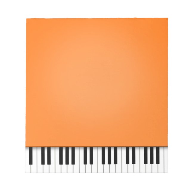 Bloc-note Piano Keyboard Fun Orange 5.5x6 Music (Devant)