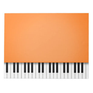 Bloc-note Piano Keyboard Fun Orange 8.5x11 Musique