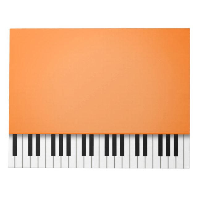 Bloc-note Piano Keyboard Fun Orange 8.5x11 Musique (Devant)