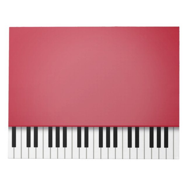 Bloc-note Piano Keyboard Fun Red 8.5x11 Music (Devant)