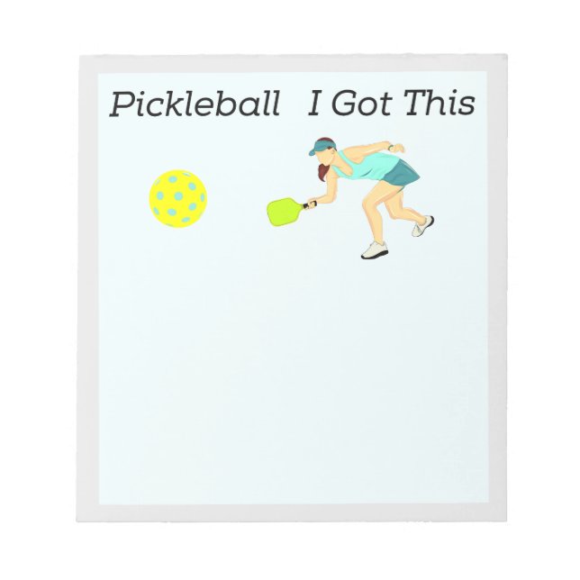 Bloc-note Pickleball Notepad. Pickleball Notepad Drôle. (Devant)