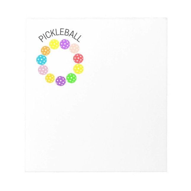 Bloc-note Pickleball Notepad pour les notes, les notes, les  (Devant)