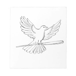 Bloc-note Pigeon ou Colombe Volant avec Dessin de Canne