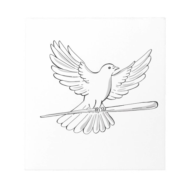 Bloc-note Pigeon ou Dove Volant avec dessin de canne (Devant)