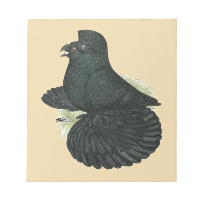 Bloc-note Pigeon Trompette Noir (Devant)
