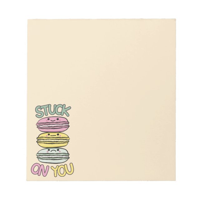 Bloc-note Pile de macarons kawaii mignons (Devant)