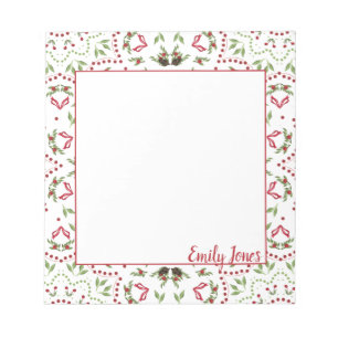 Bloc-note Pine cônes, baies mandala note pad personnalisé