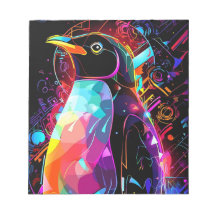 Pingouin Abstrait aux couleurs vives