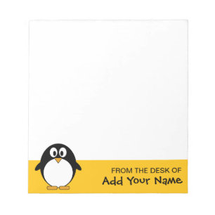 Bloc-note Pingouin de caricature mignon et moderne