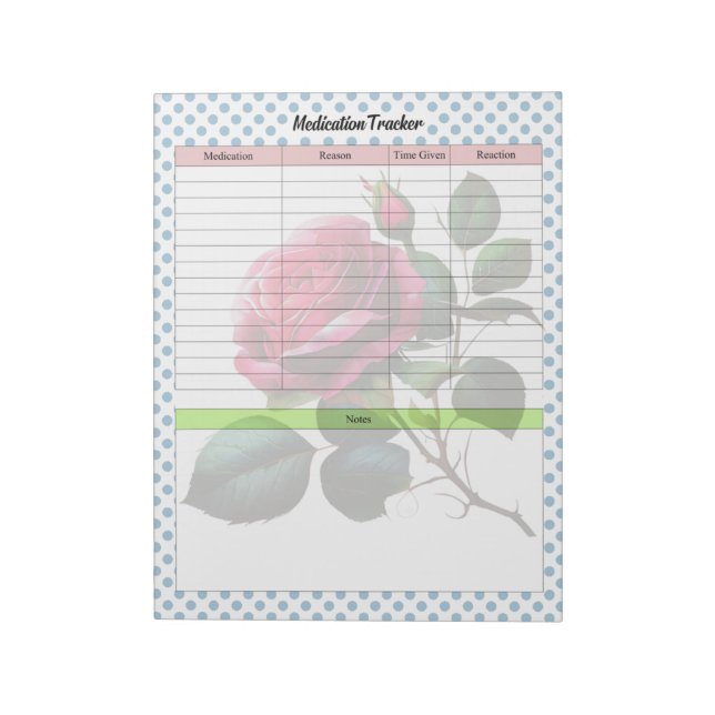 Bloc-note Pink and Blue Rose Medaging Tracker (Tourné)