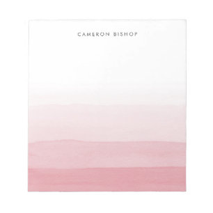 Bloc-note Pink and White Watercolor Layered Ombre