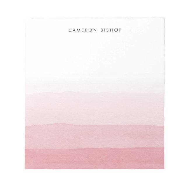 Bloc-note Pink and White Watercolor Layered Ombre (Devant)
