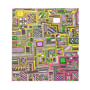 Bloc-note Pink and Yellow Geometric shapes pop art punk