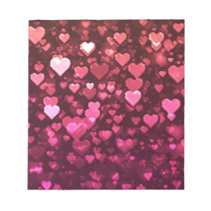 Bloc-note Pink Bokeh Hearts papier peint Arrière - plan numé