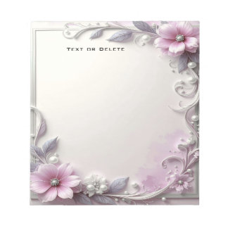 Bloc-note Pink Floral Frame Notepad
