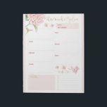 Bloc-note Pink Hydrangea Daily Planner<br><div class="desc">Cet élégant design hebdomadaire floral moderne dispose d'une hydrangée rose avec une liste de choses à faire, des notes et de l'espace pour planifier votre semaine. #planificateur #plan #aménagement #hydrangea #rose #floral #botanical #fournitures scolaires #fournitures scolaires #accueil #bureau #travail #hebdomadaire #planificateur #hebdomadaire #todolist #notes #élégant #chic #élégant #moderne #moderne #féminine...</div>