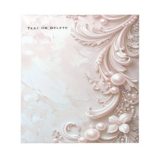Bloc-note Pink Ornate Pearl and Floral Notepad